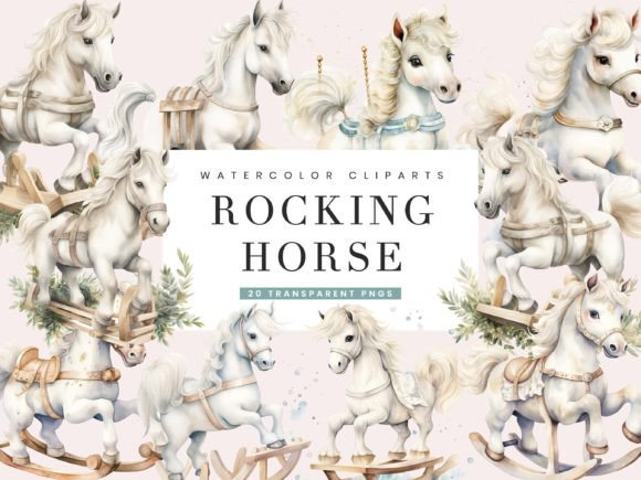 Download Watercolor Rocking Horse Clipart - Rocking horse Collection