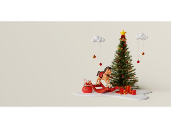 Download Christmas Web Banner of Rocking Horse - Rocking horse Collection